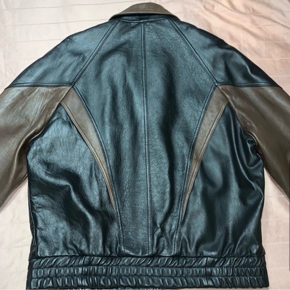 REED BLACK AND BROWN LEATHER JACKET - Picture 6 of 8